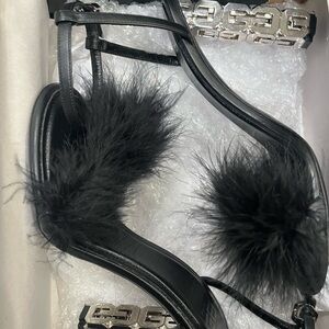 Givenchy Elegant Black Feathered Women's Sandals